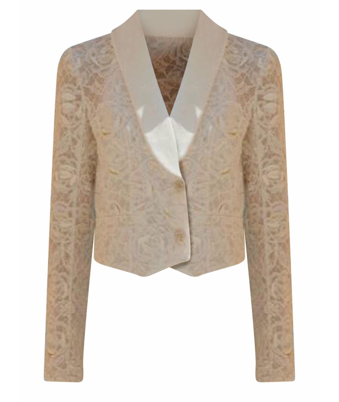 CHANEL Бежевый хлопковый жакет/пиджак, фото 1