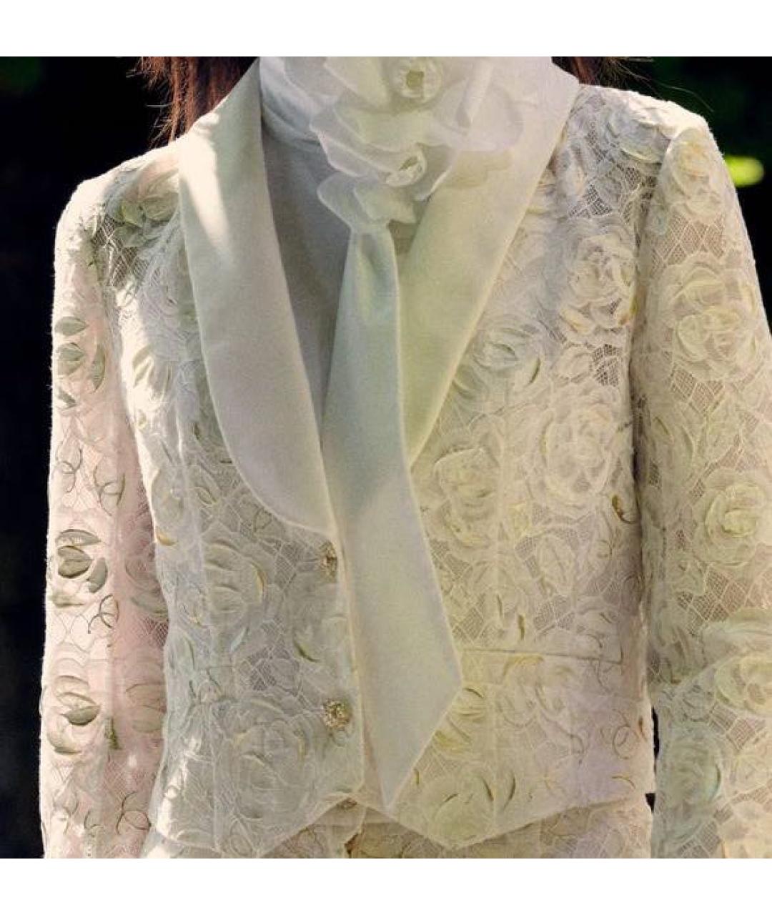 CHANEL Бежевый хлопковый жакет/пиджак, фото 2