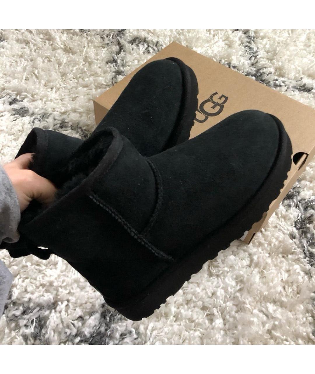 UGG AUSTRALIA Черные замшевые полусапоги, фото 6