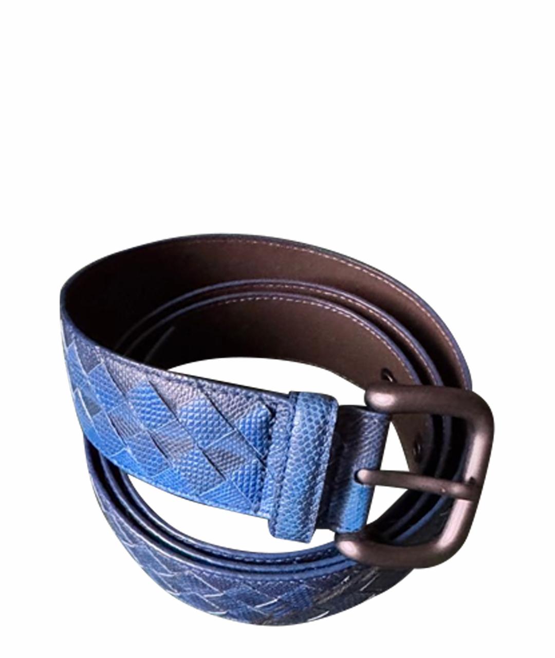 BOTTEGA VENETA Темно-синий кожаный ремень, фото 1