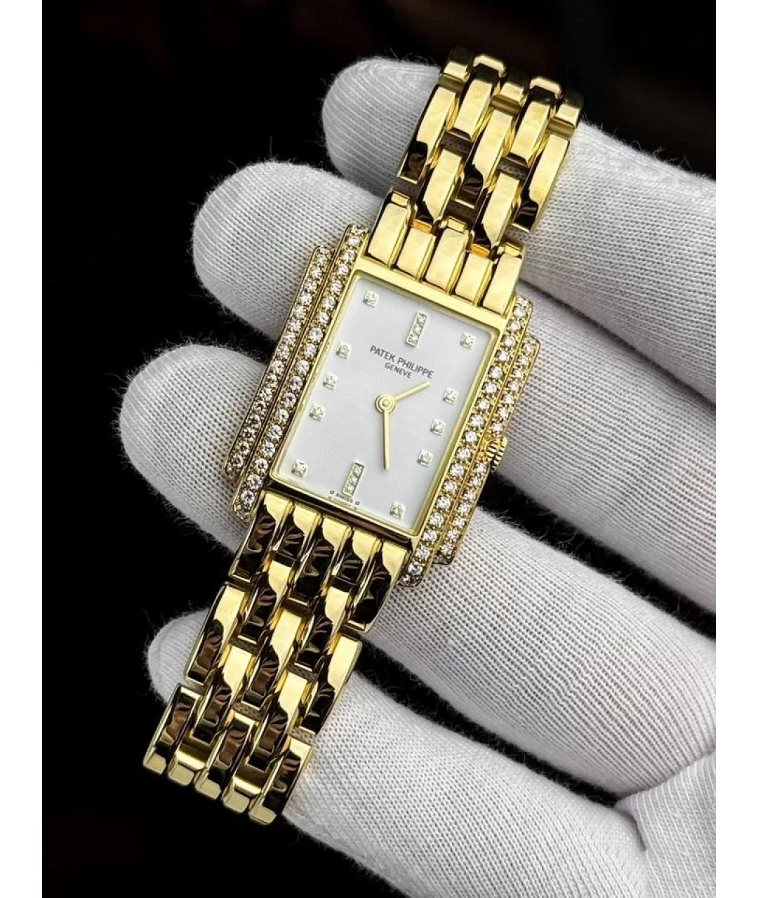 PATEK PHILIPPE Белые часы из желтого золота, фото 3
