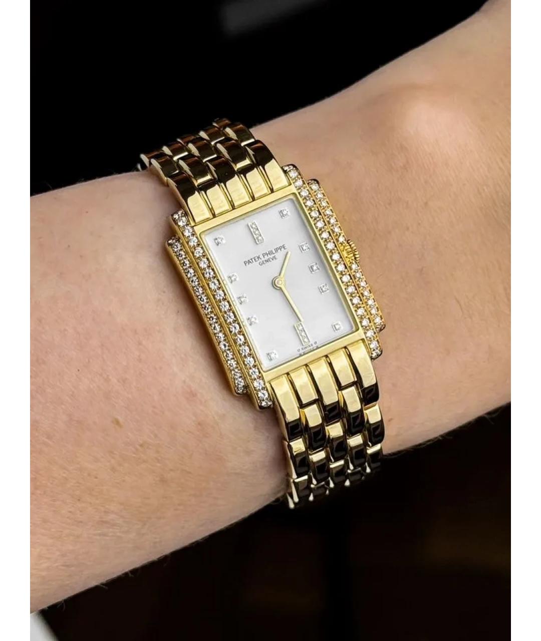 PATEK PHILIPPE Белые часы из желтого золота, фото 2