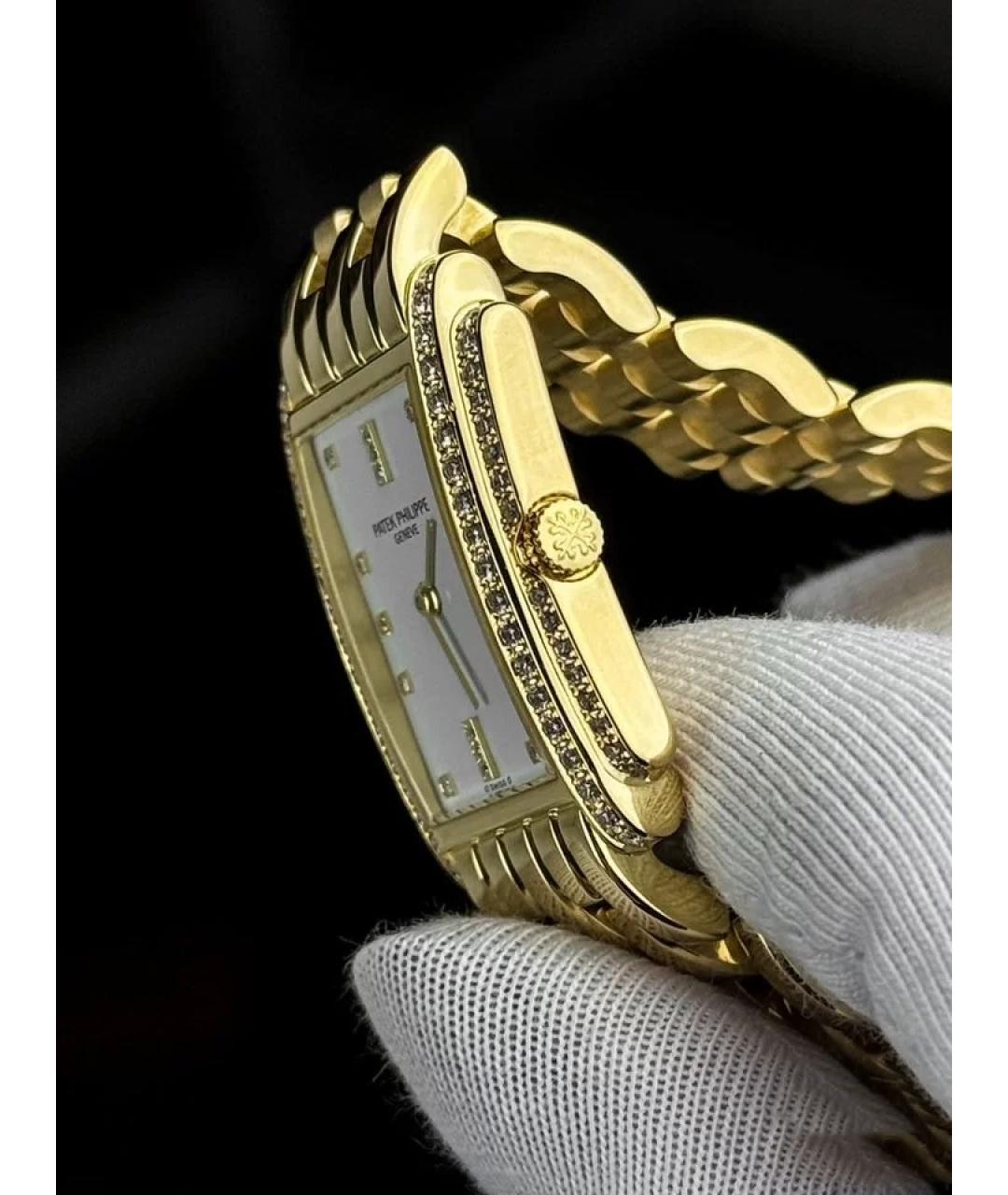 PATEK PHILIPPE Белые часы из желтого золота, фото 4