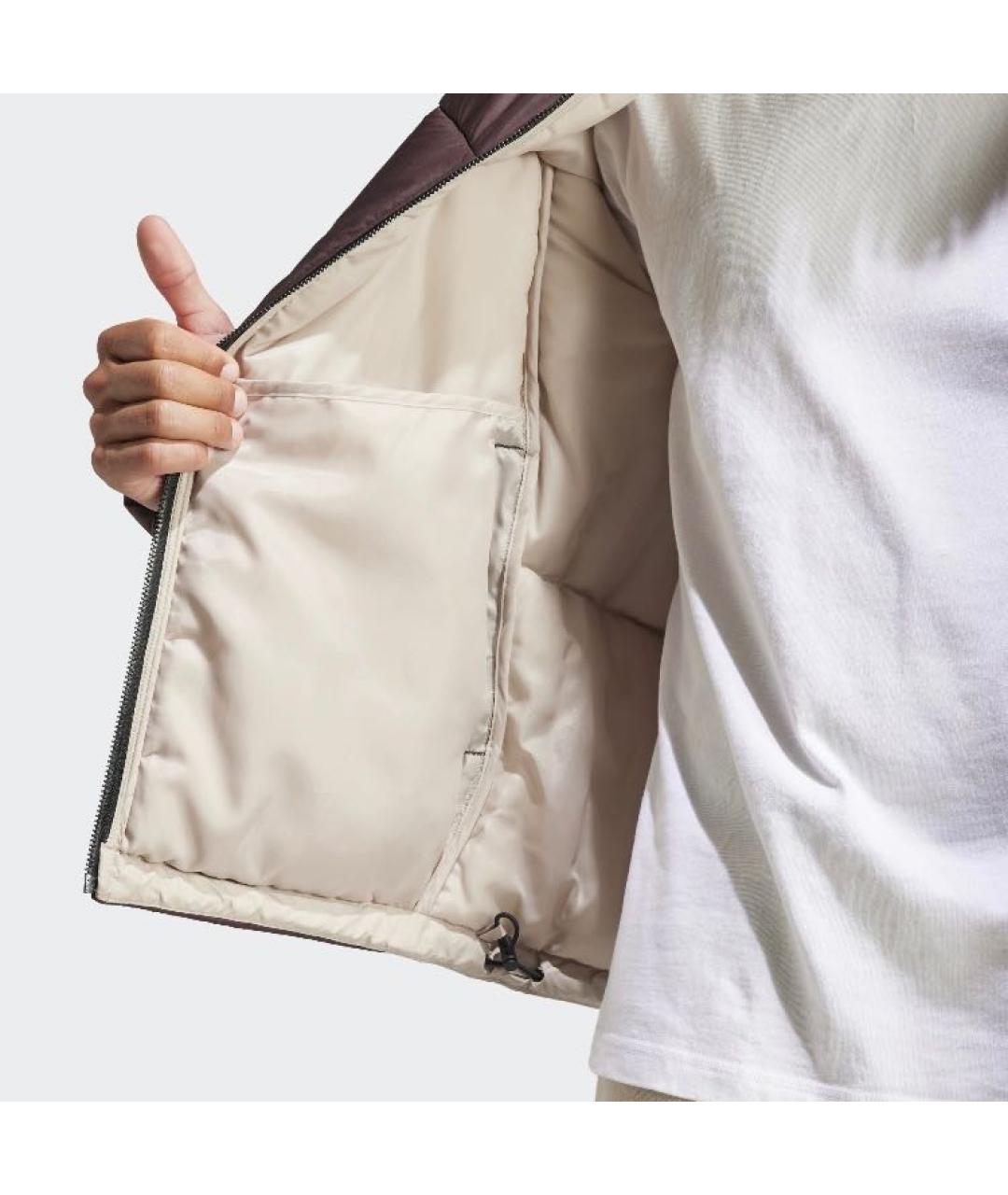 ADIDAS Бордовая полиэстеровая куртка, фото 5