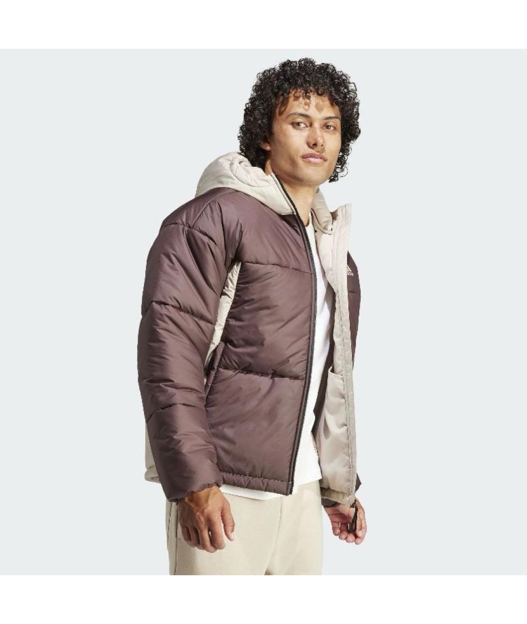 ADIDAS Бордовая полиэстеровая куртка, фото 4