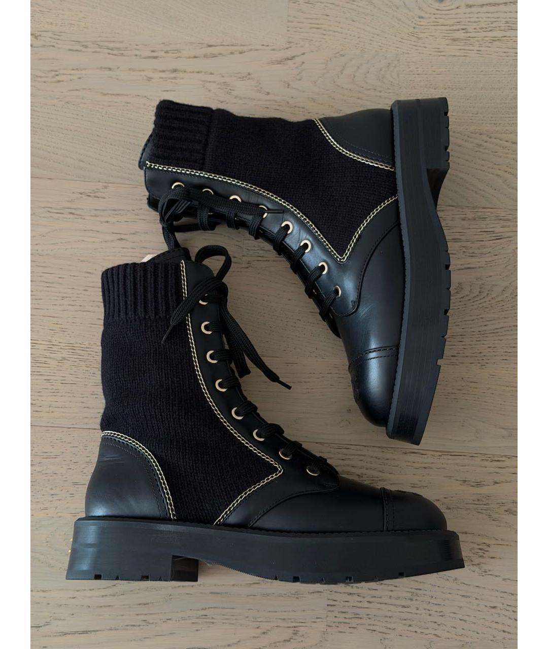 CHANEL Черные кожаные ботинки, фото 7