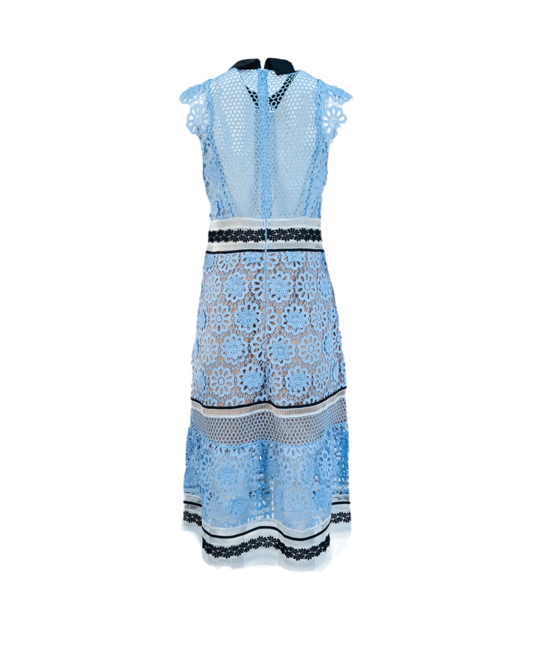 SELF-PORTRAIT Голубое полиэстеровое повседневное платье, фото 2
