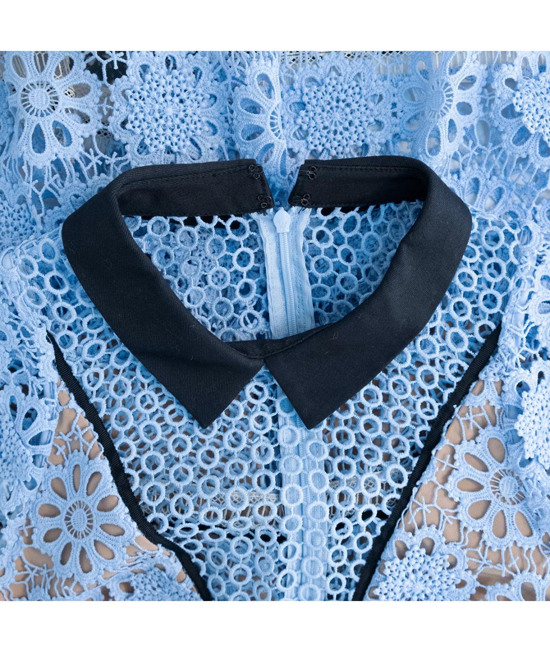 SELF-PORTRAIT Голубое полиэстеровое повседневное платье, фото 3