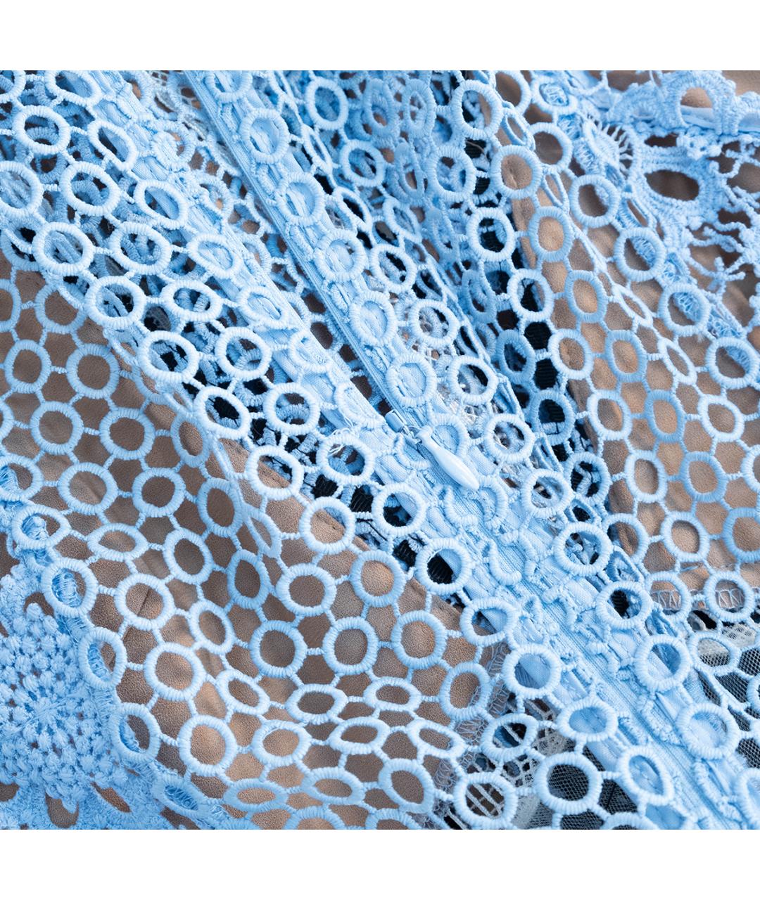 SELF-PORTRAIT Голубое полиэстеровое повседневное платье, фото 5