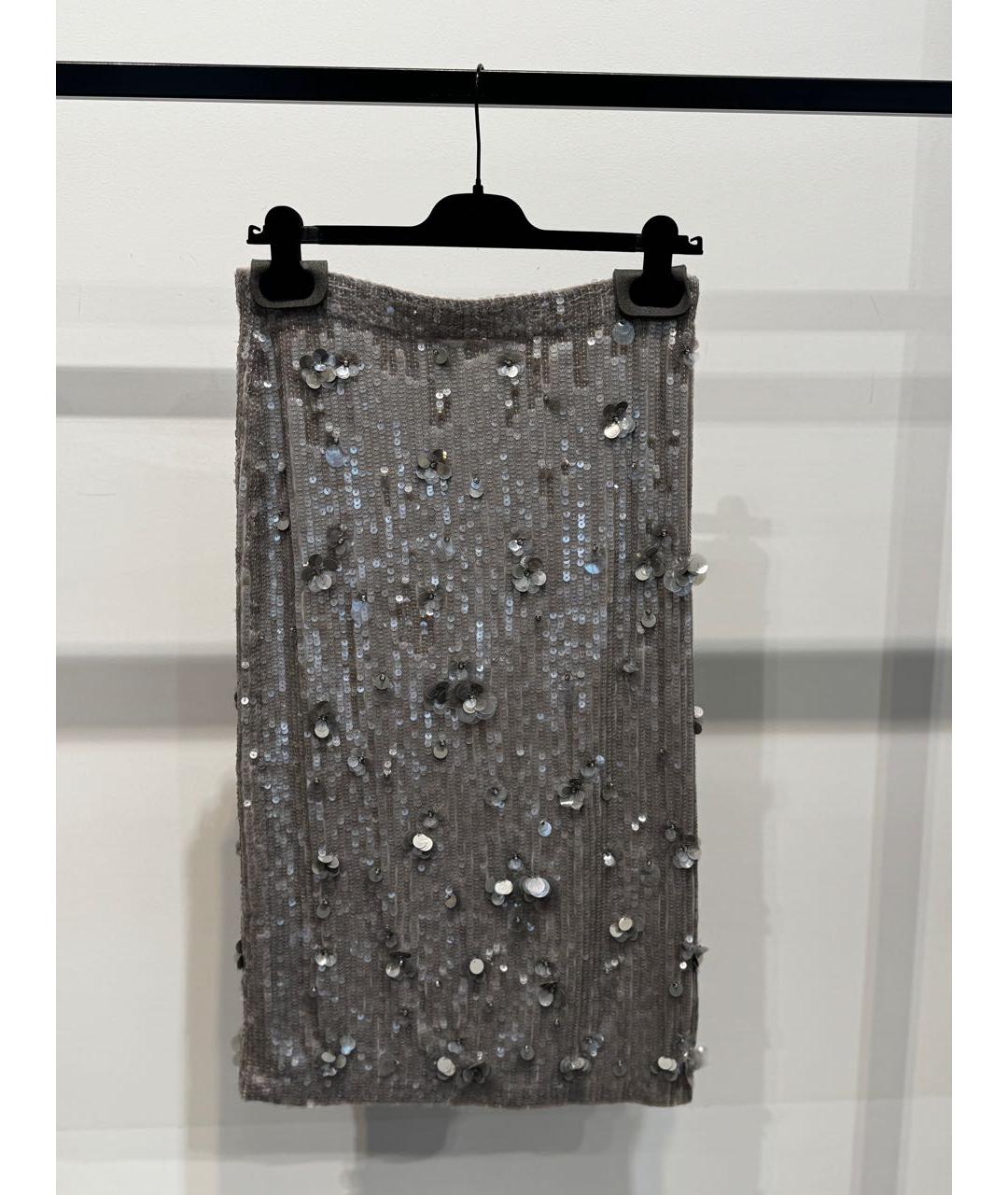 P.A.R.O.S.H. Серая полиэстеровая юбка миди, фото 2