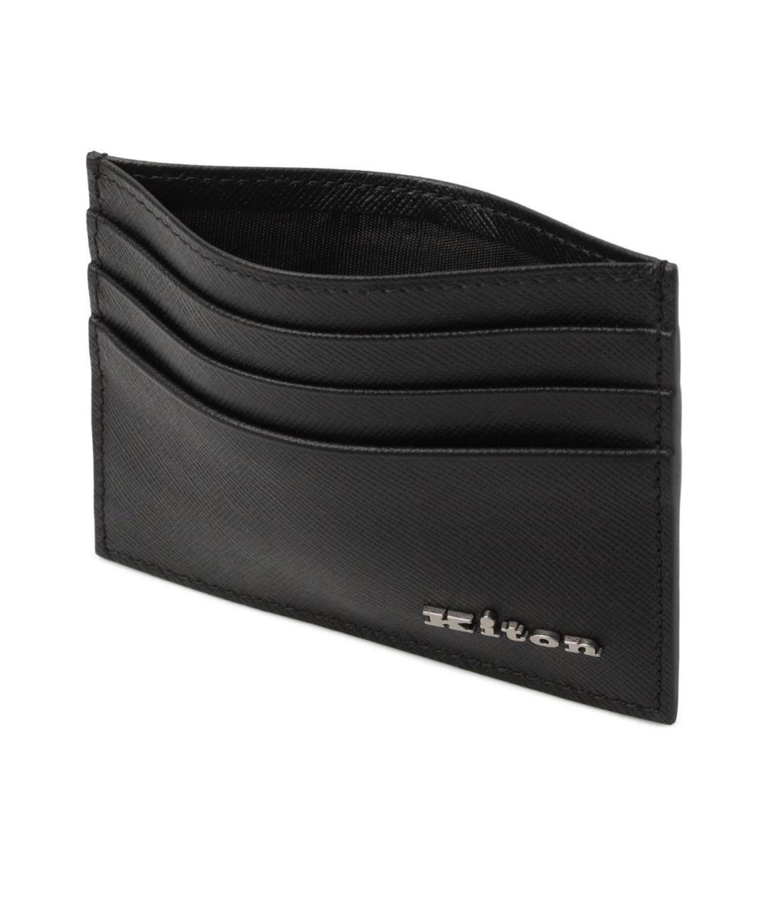 KITON Черная кожаная визитница, фото 2