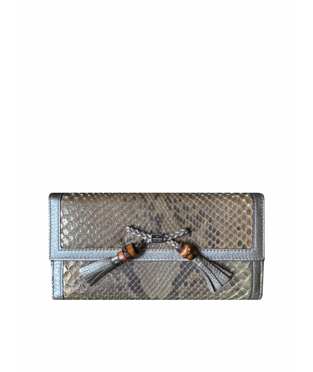 GUCCI Золотой кошелек из экзотической кожи, фото 1