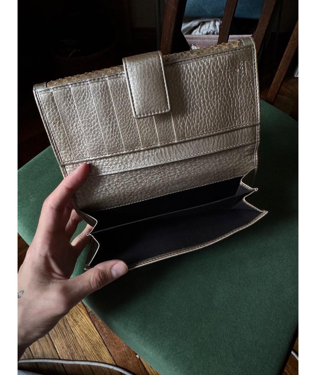 GUCCI Золотой кошелек из экзотической кожи, фото 2