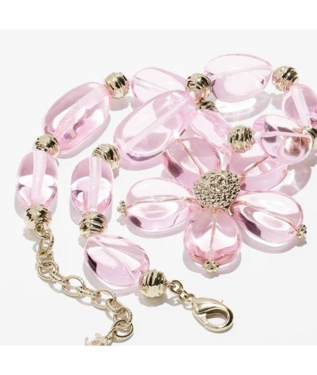 CHANEL Розовое металлическое колье, фото 2