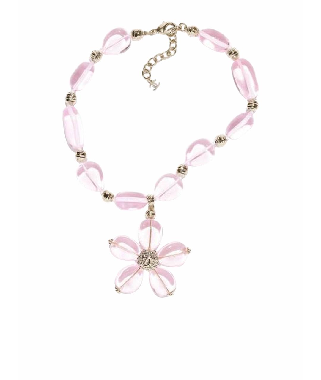 CHANEL Розовое металлическое колье, фото 1