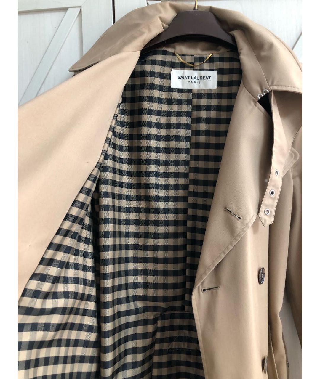 SAINT LAURENT Бежевый тренч/плащ, фото 3