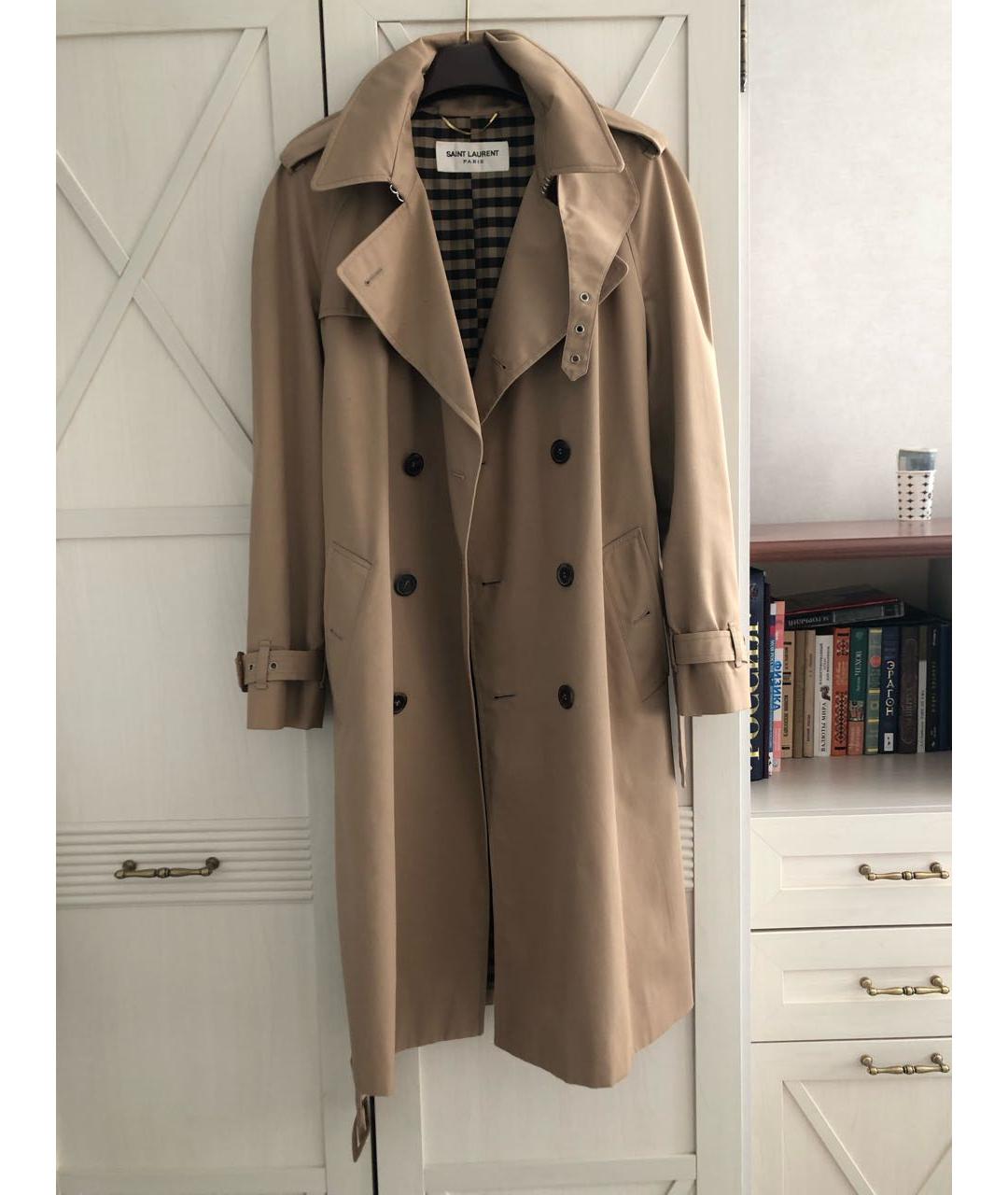 SAINT LAURENT Бежевый тренч/плащ, фото 5