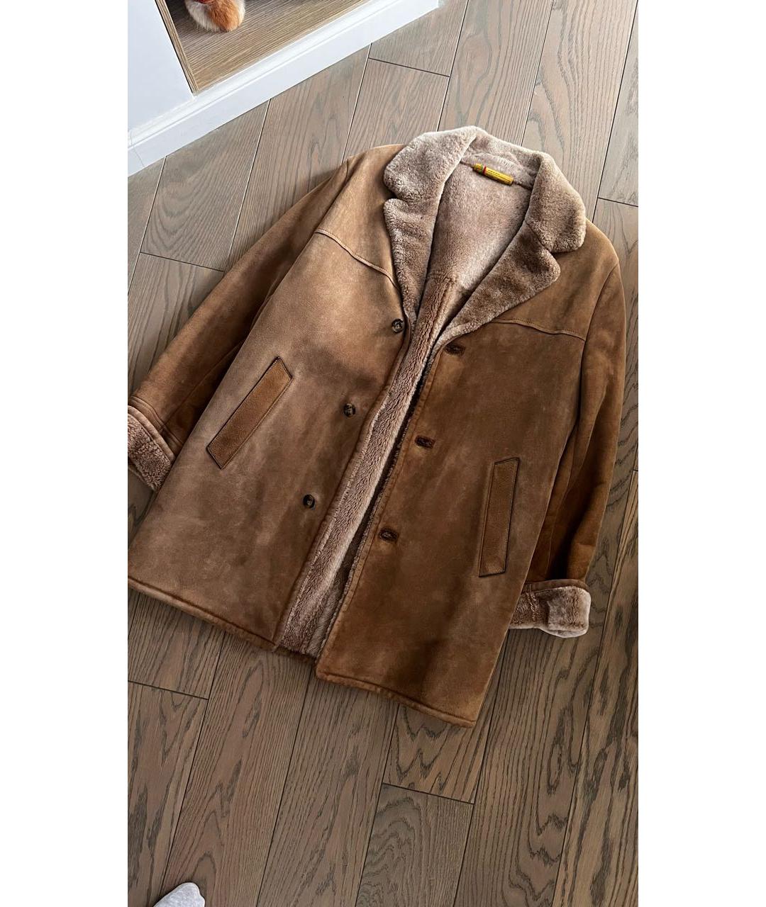 LORO PIANA Горчичная замшевая дубленка/шуба, фото 8