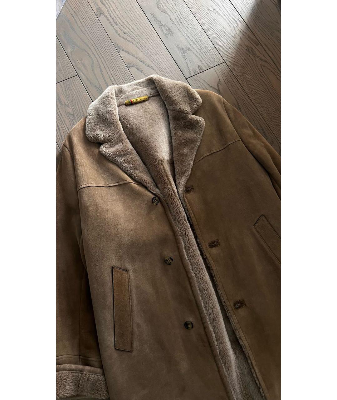 LORO PIANA Горчичная замшевая дубленка/шуба, фото 7