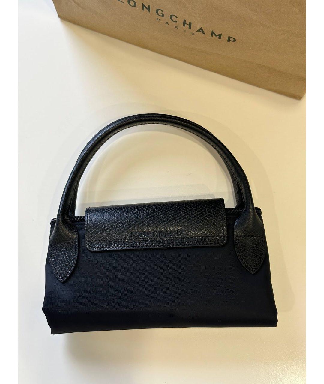 LONGCHAMP Черная тканевая сумка с короткими ручками, фото 7