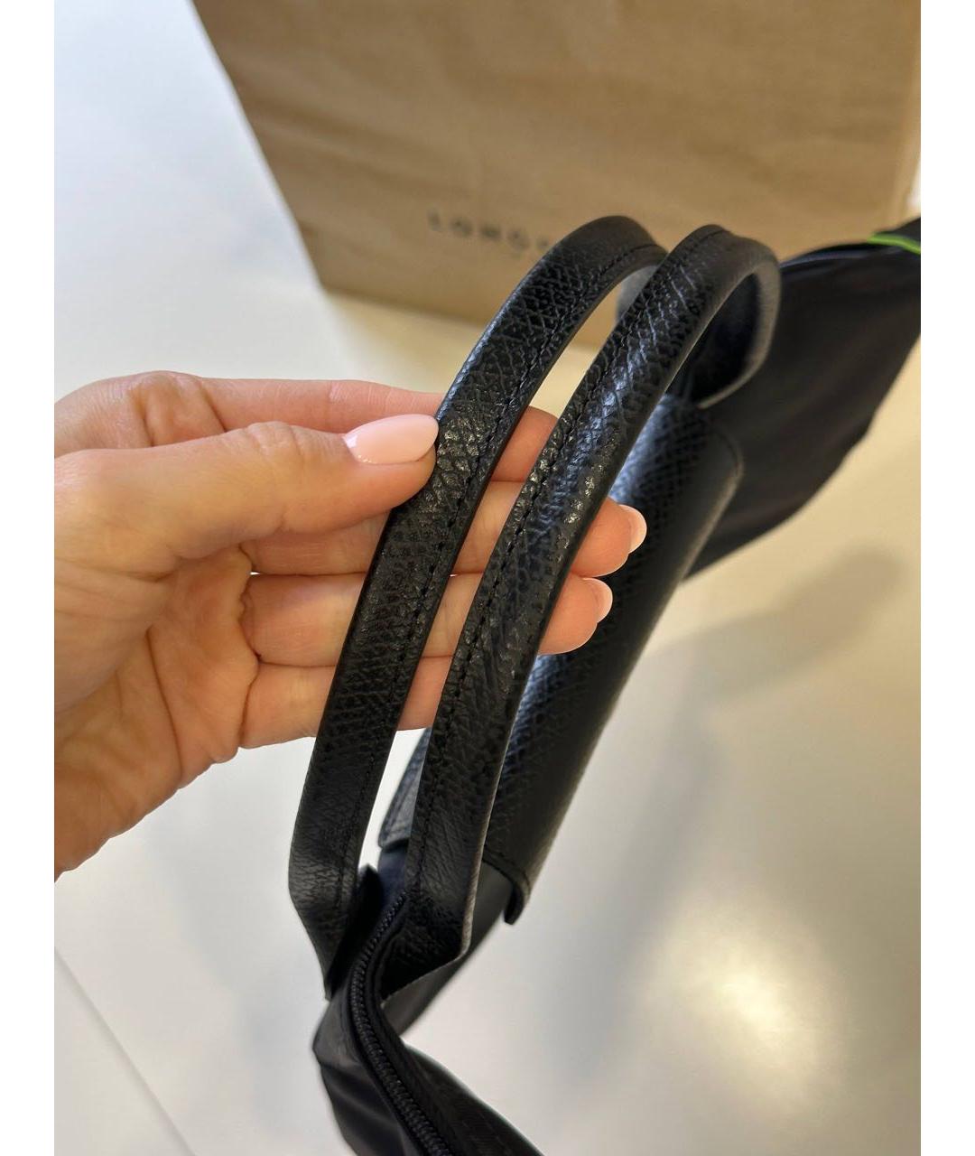 LONGCHAMP Черная тканевая сумка с короткими ручками, фото 8