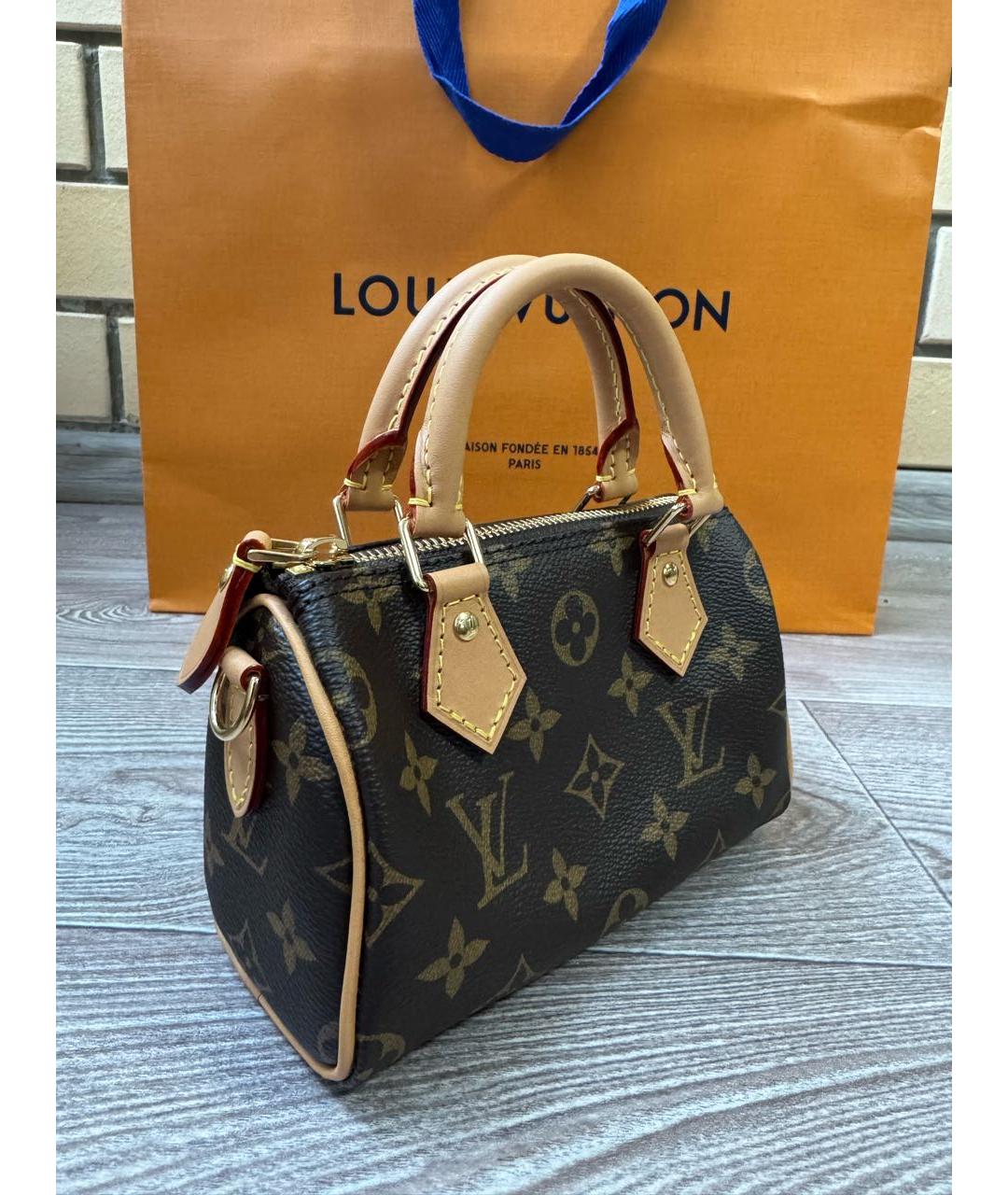 LOUIS VUITTON Коричневая сумка с короткими ручками, фото 2