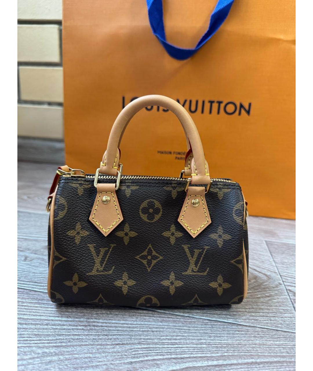 LOUIS VUITTON Коричневая сумка с короткими ручками, фото 3