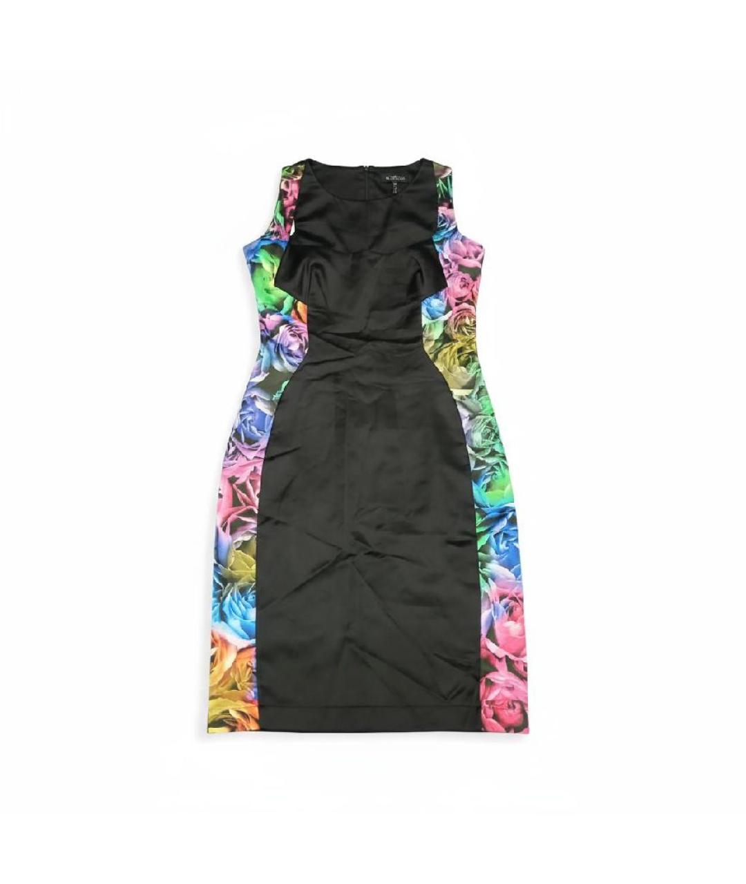 JUST CAVALLI Черное атласное коктейльное платье, фото 1