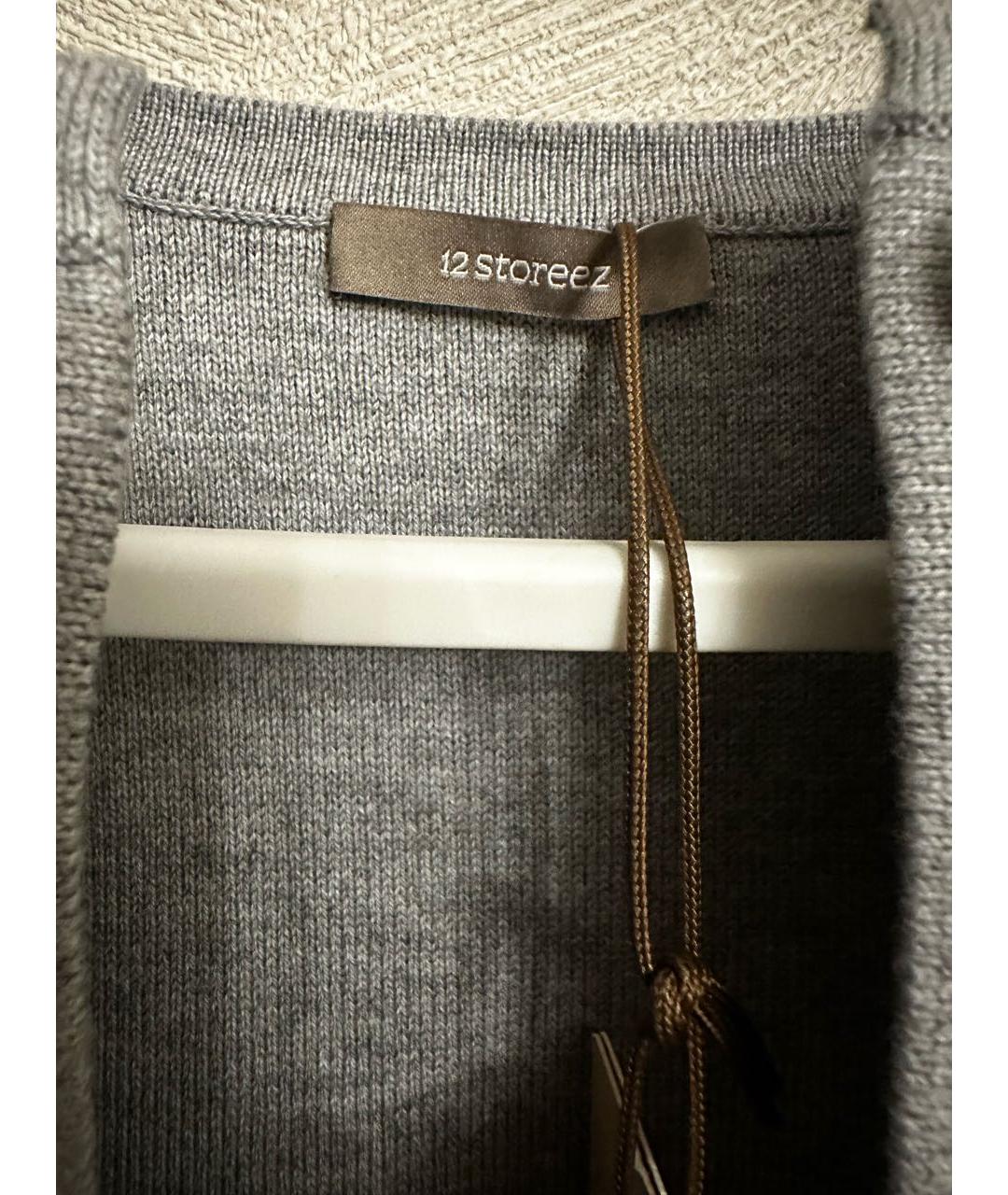 12 STOREEZ Серый шерстяной жакет/пиджак, фото 3