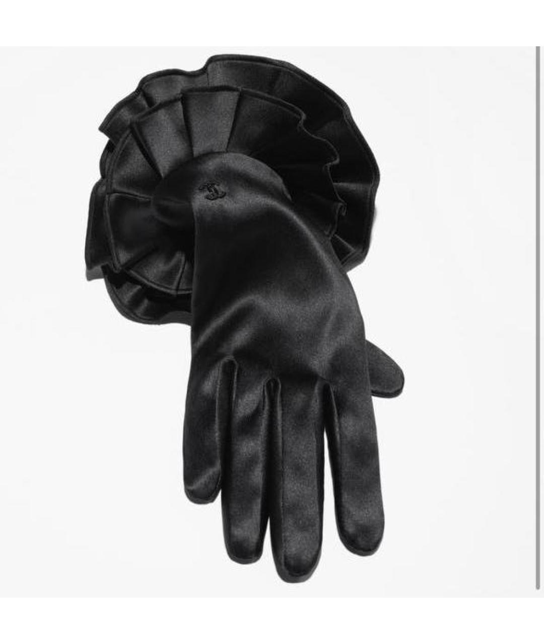 CHANEL Черные шелковые перчатки, фото 2