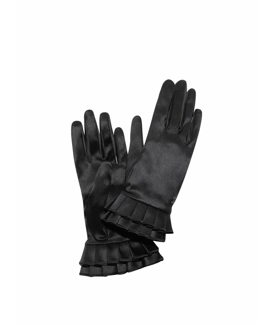 CHANEL Черные шелковые перчатки, фото 1