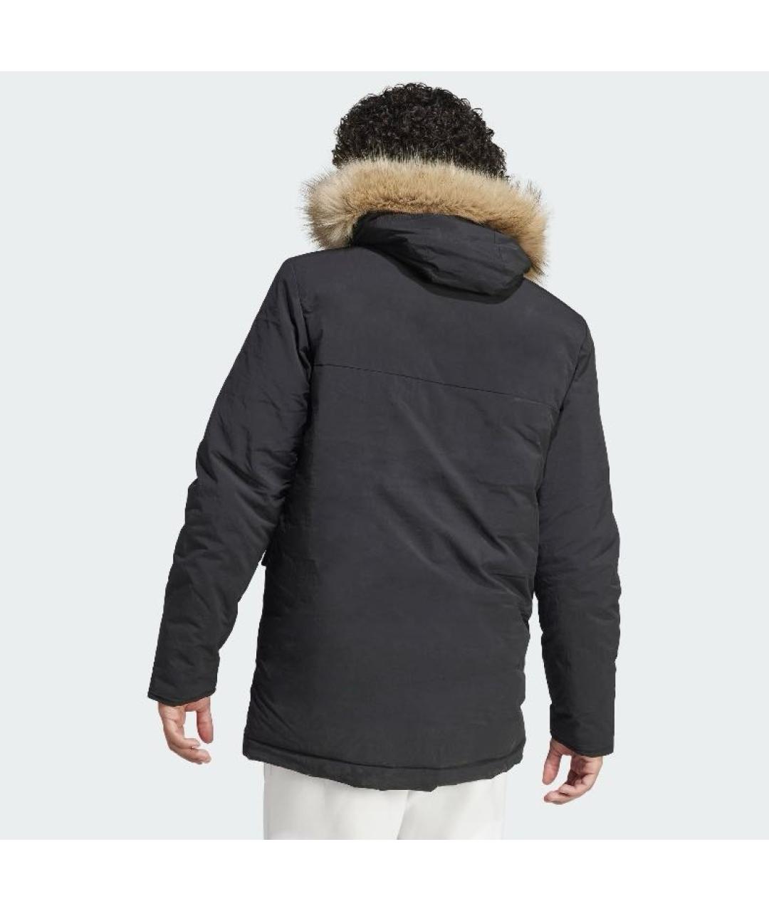 ADIDAS Черная полиамидовая парка, фото 3