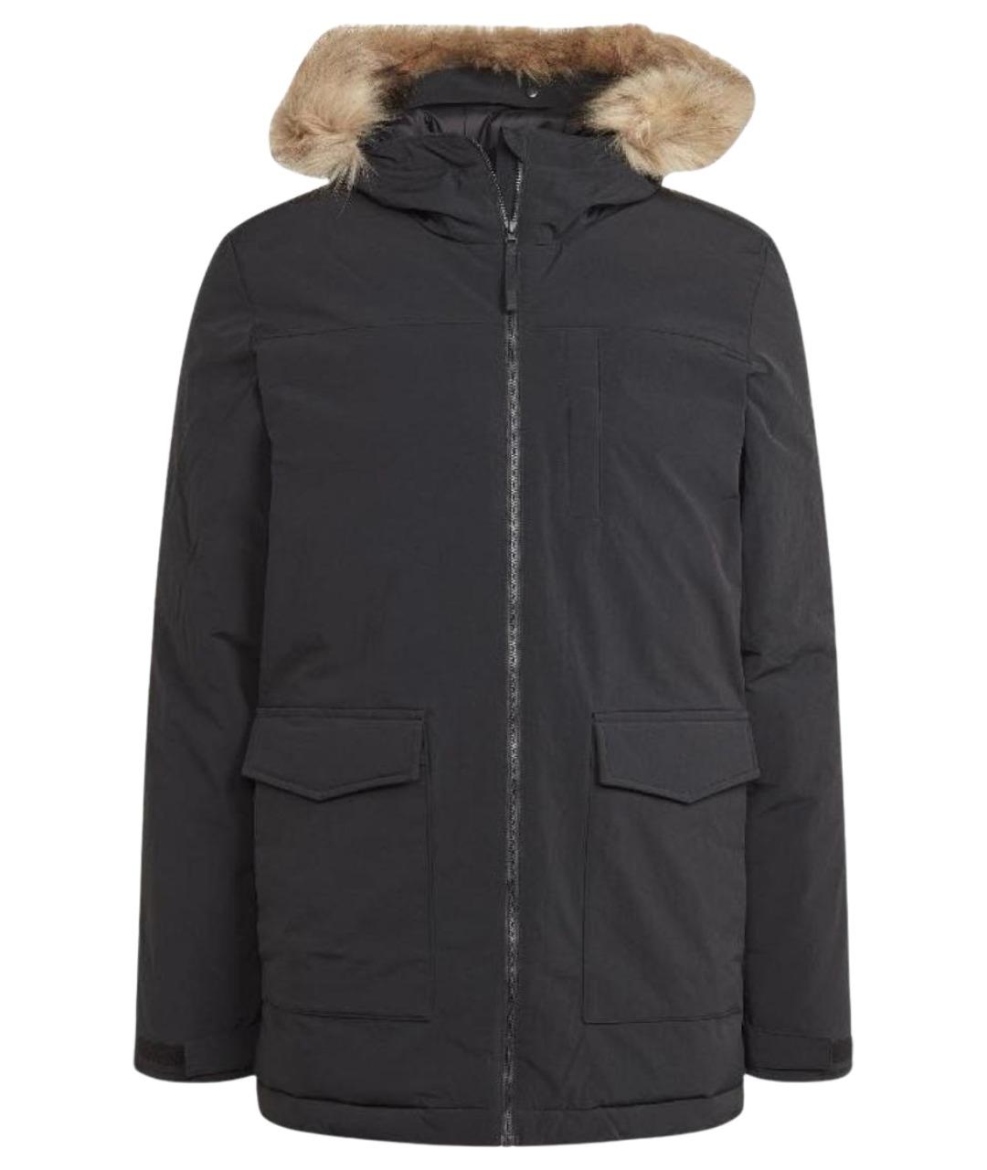 ADIDAS Черная полиамидовая парка, фото 1