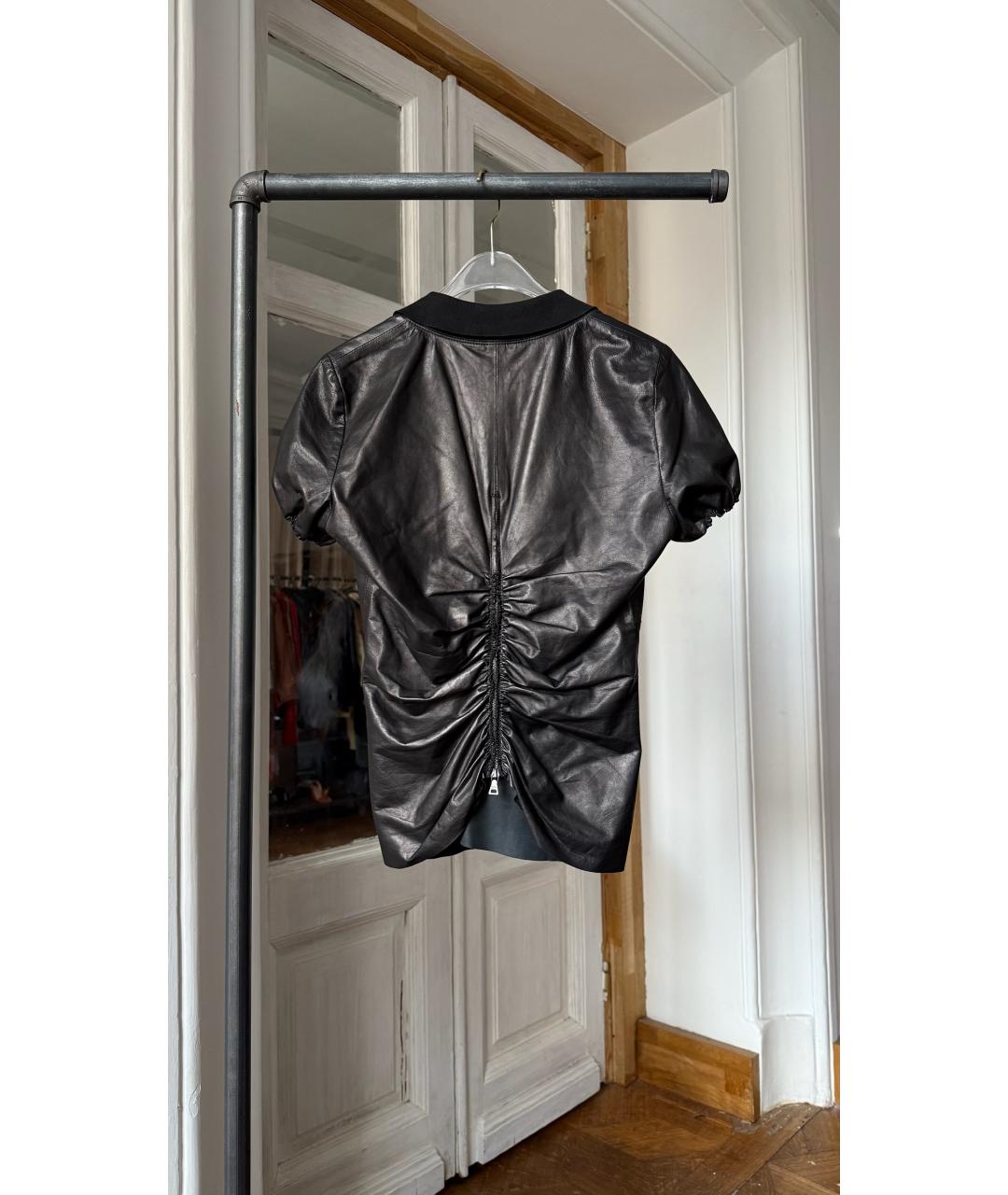 PRADA Черная кожаная блузы, фото 2