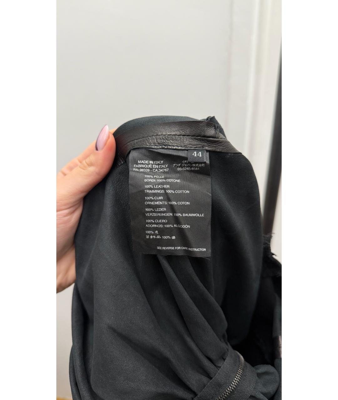 PRADA Черная кожаная блузы, фото 6