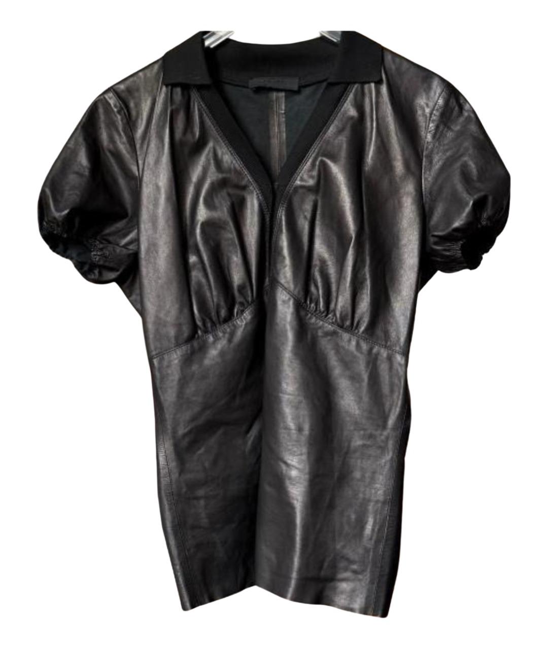 PRADA Черная кожаная блузы, фото 1