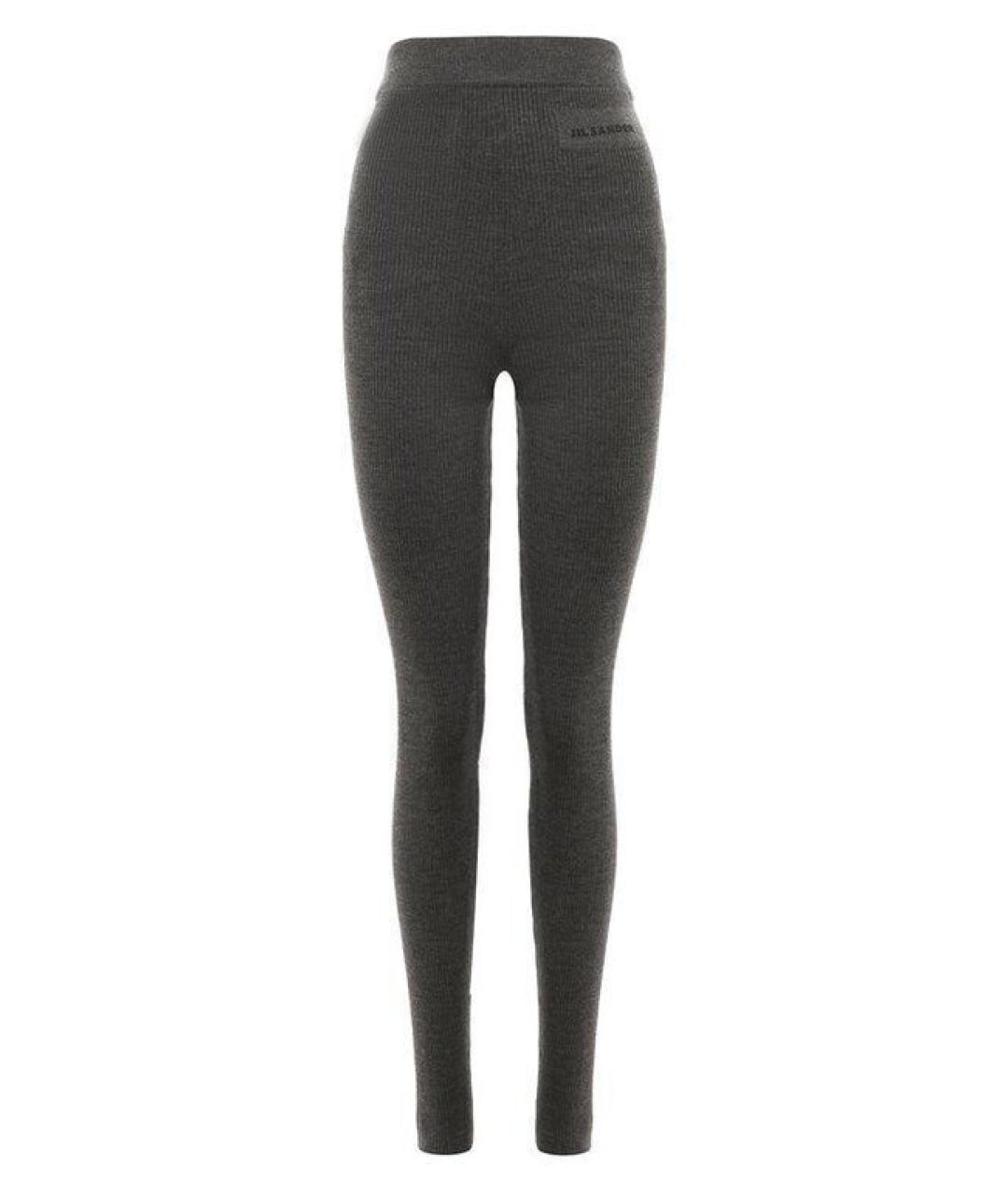JIL SANDER Серые шерстяные леггинсы и велосипедки, фото 1