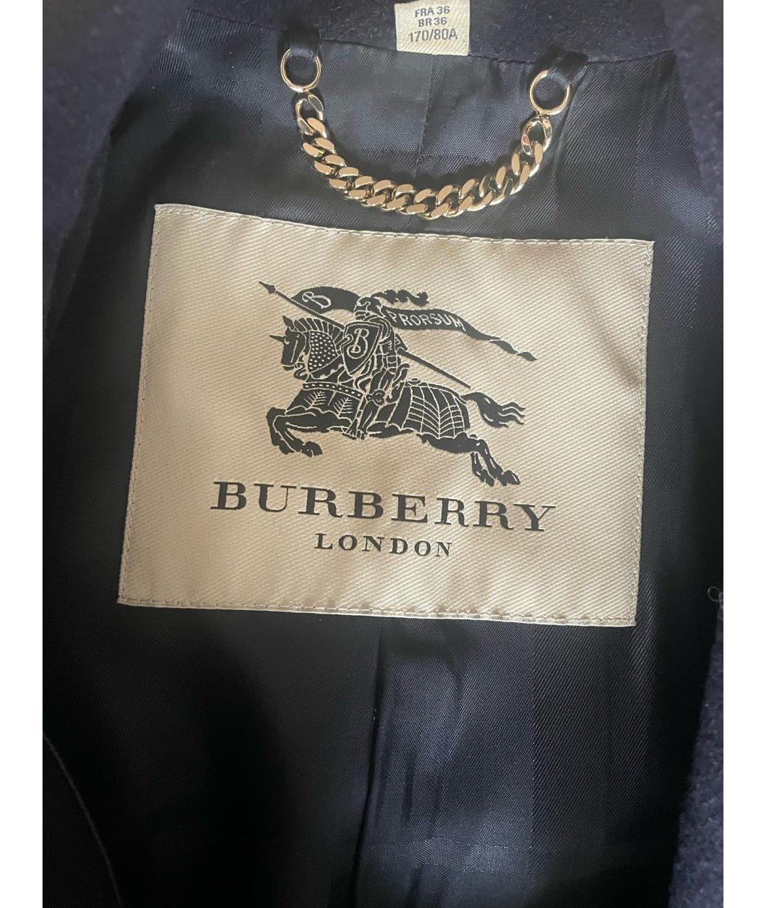 BURBERRY Темно-синее кашемировое пальто, фото 3