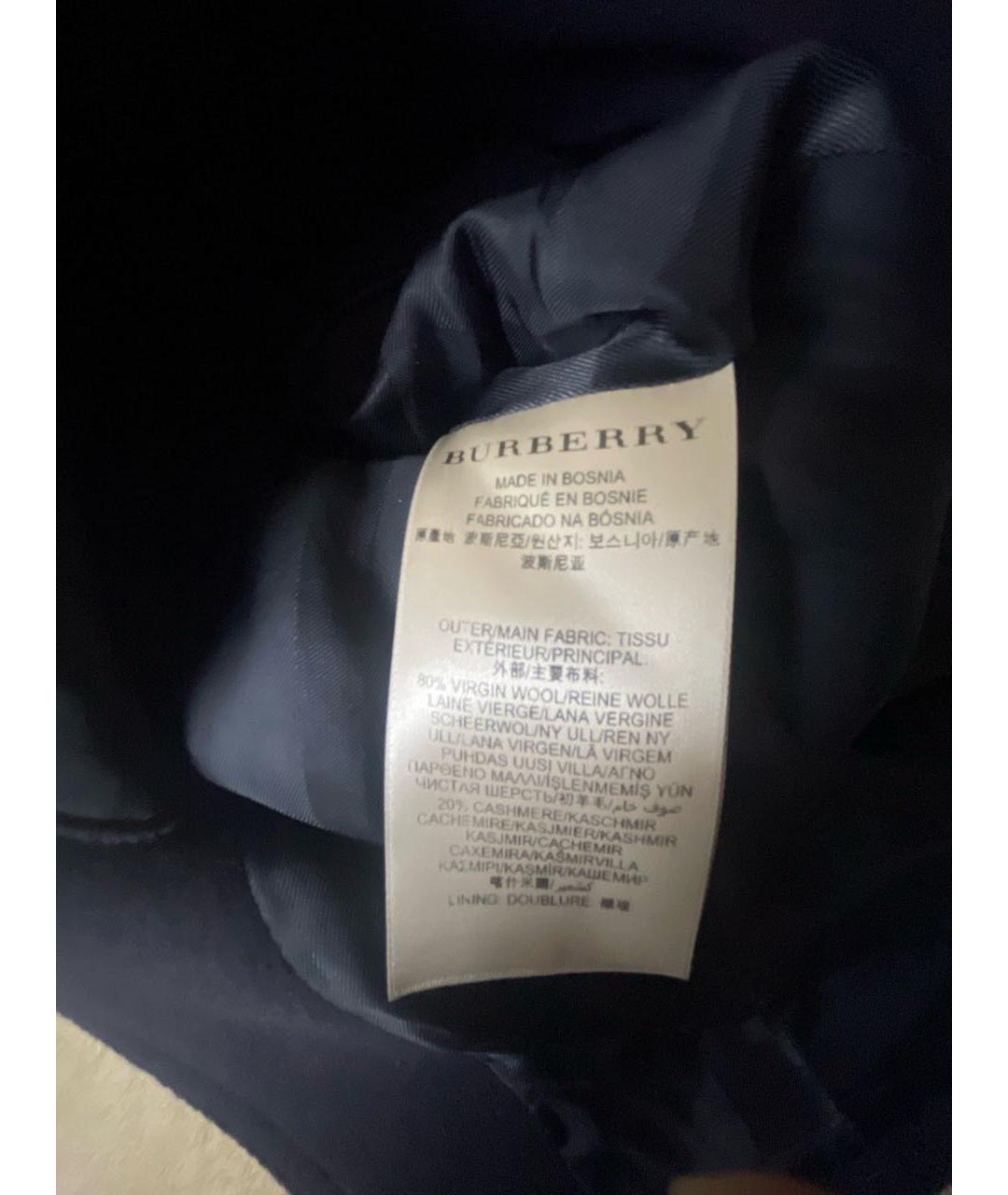 BURBERRY Темно-синее кашемировое пальто, фото 6