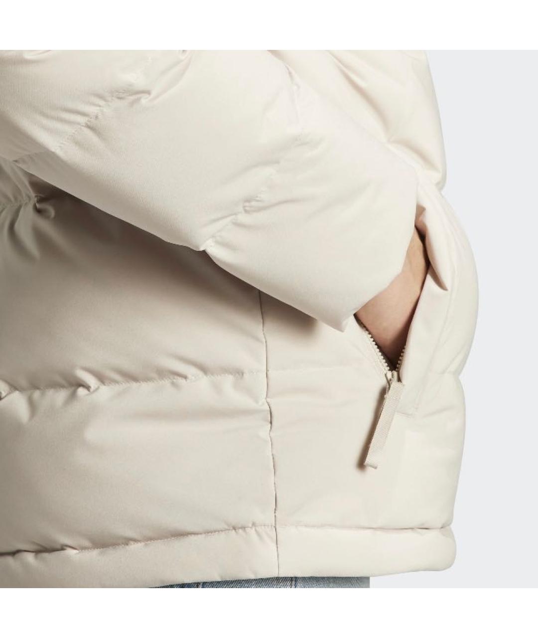 ADIDAS Бежевый полиэстеровый пуховик, фото 5