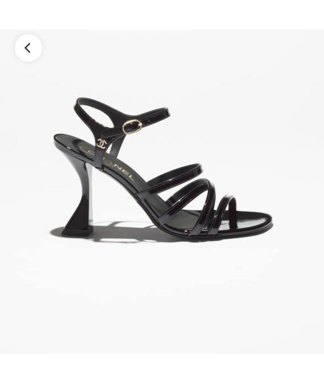 CHANEL Черные кожаные босоножки, фото 3