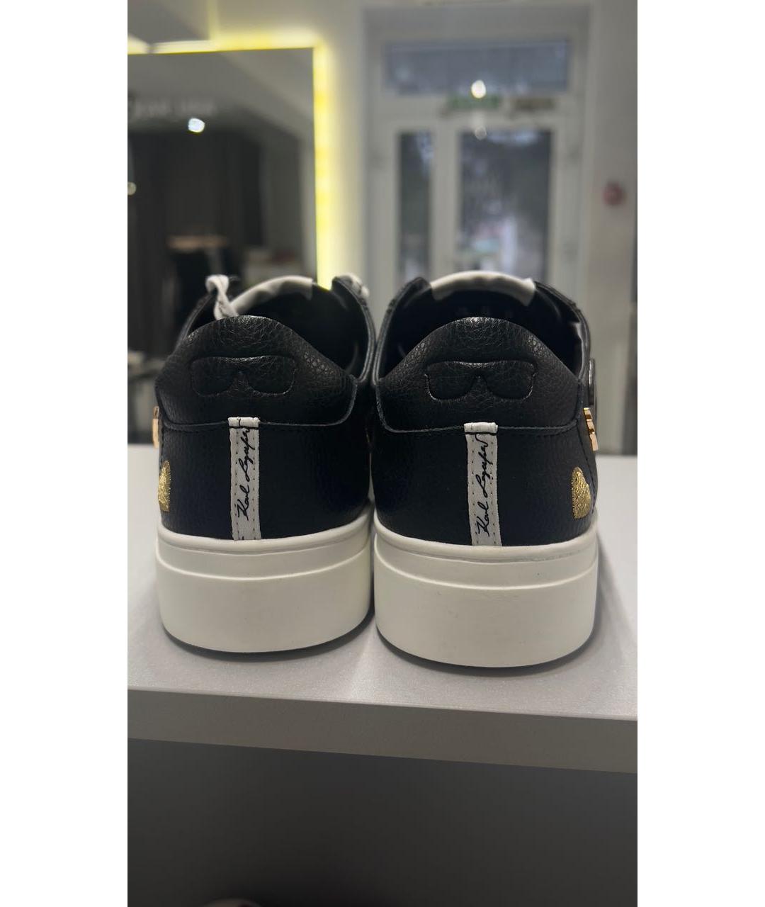 KARL LAGERFELD Черные кожаные кеды, фото 4