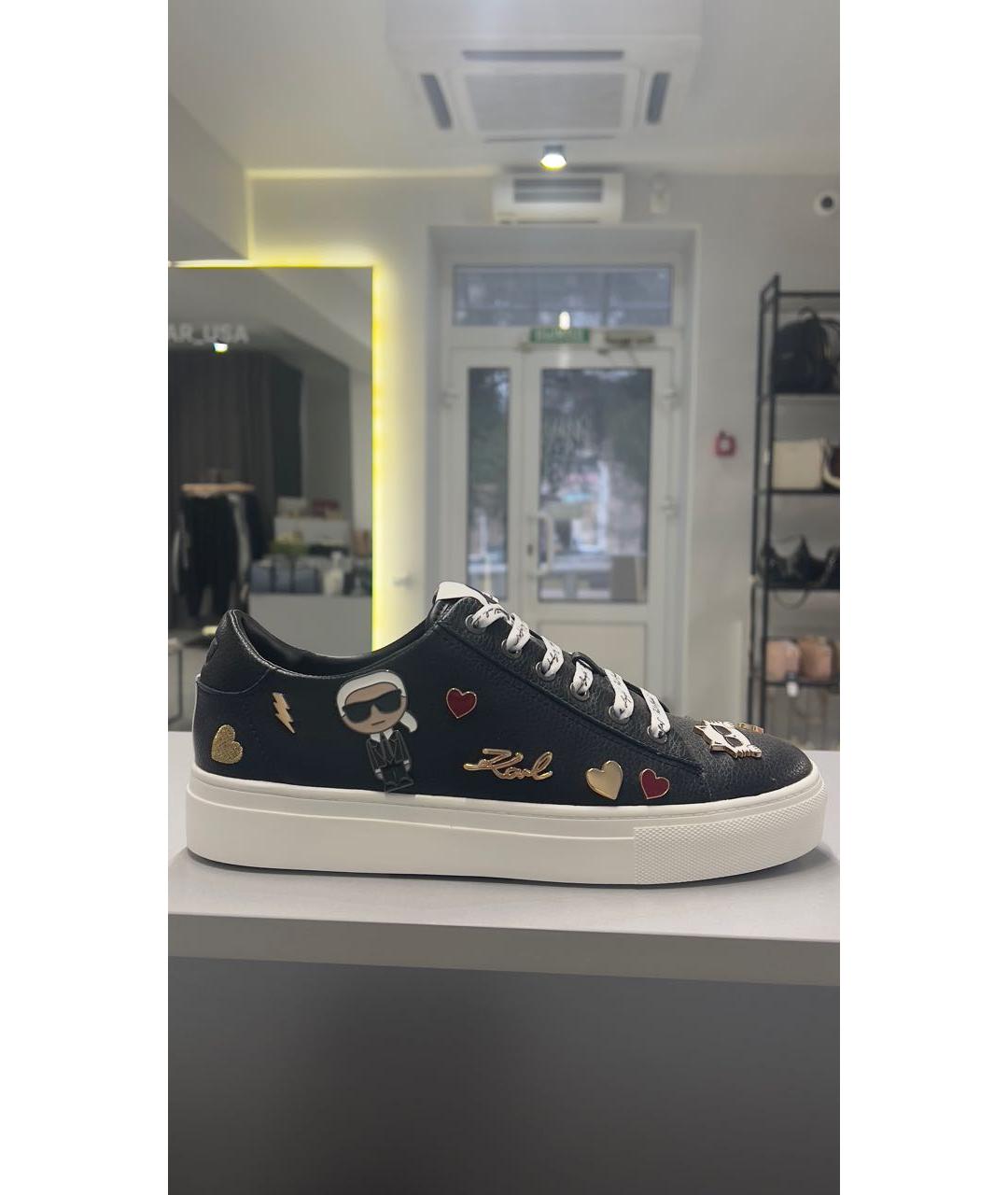 KARL LAGERFELD Черные кожаные кеды, фото 5