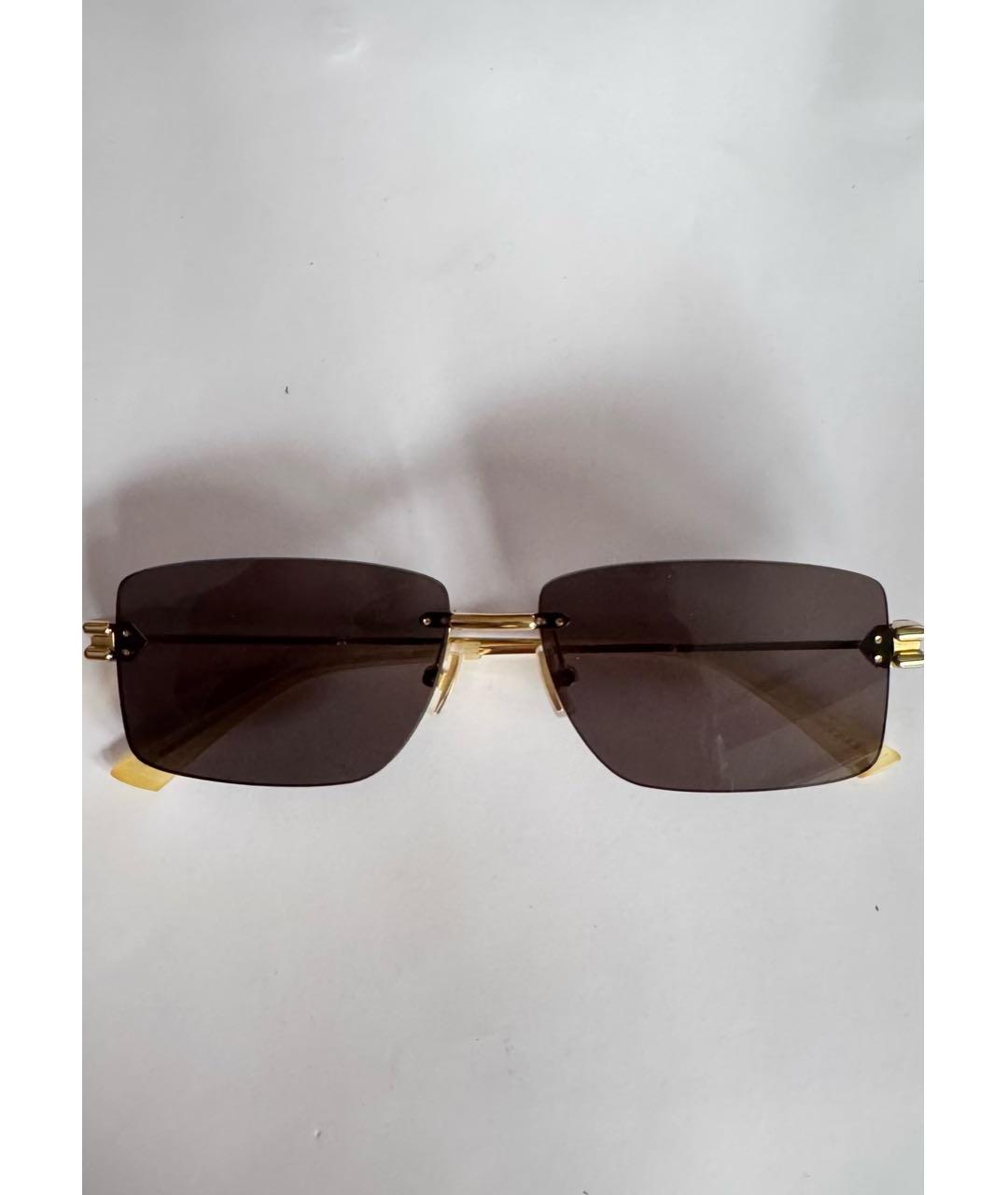 BOTTEGA VENETA Коричневые металлические солнцезащитные очки, фото 8