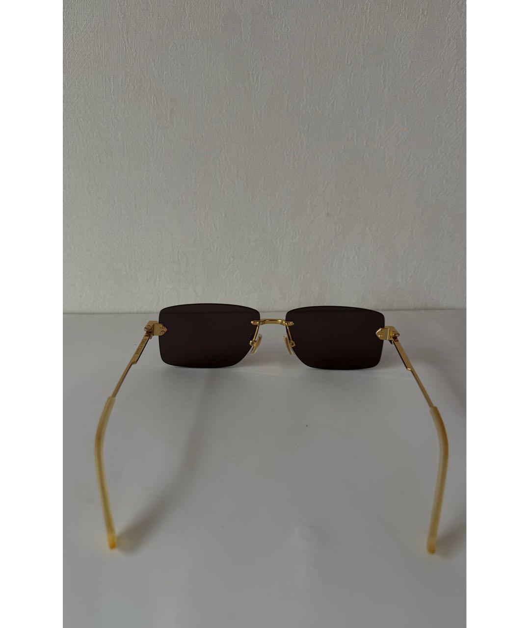 BOTTEGA VENETA Коричневые металлические солнцезащитные очки, фото 3
