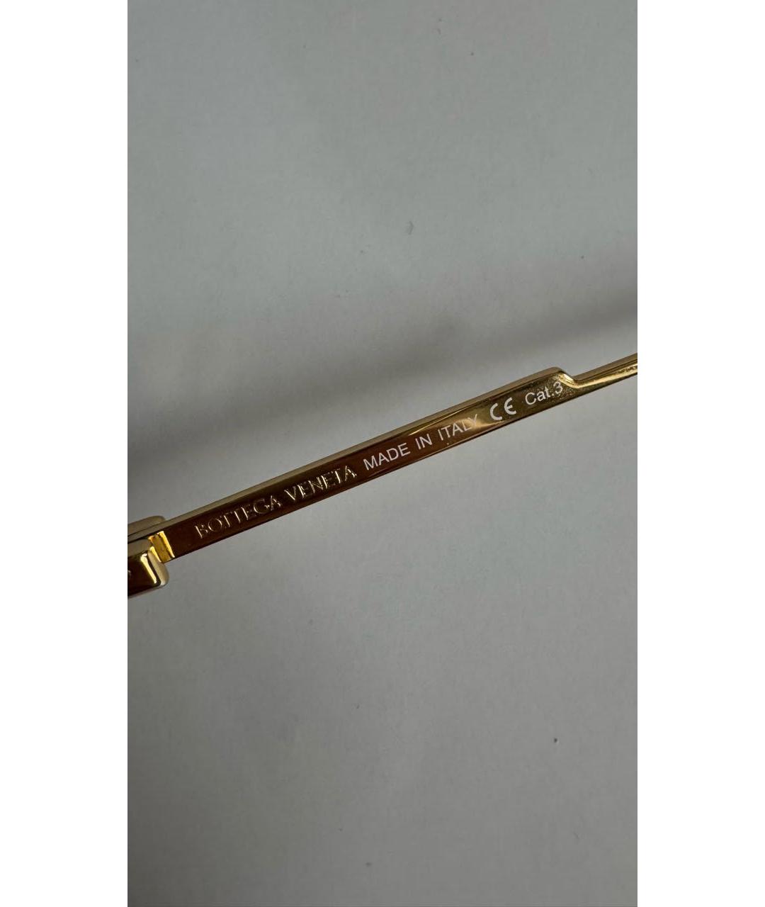 BOTTEGA VENETA Коричневые металлические солнцезащитные очки, фото 7