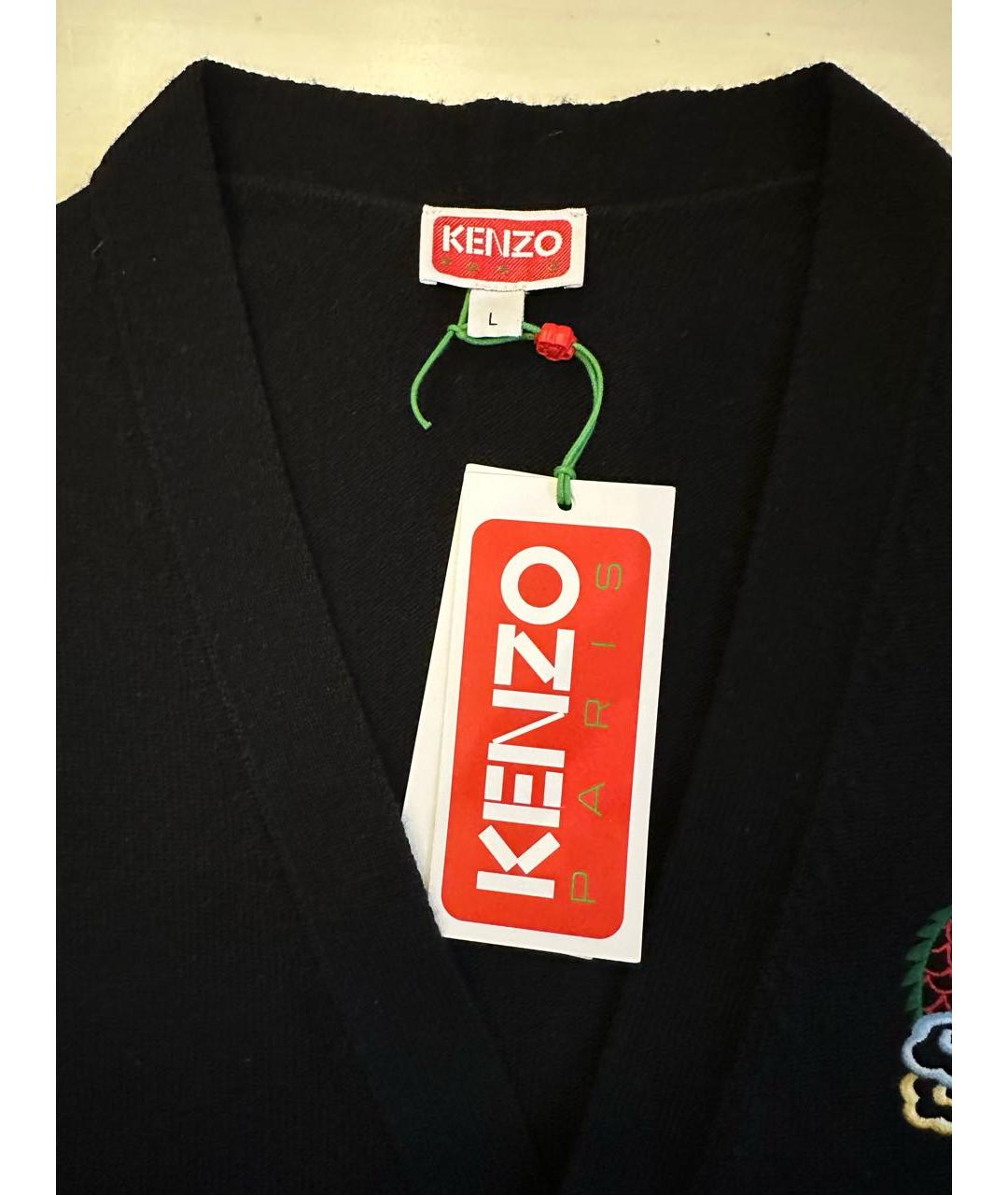 KENZO Черный шерстяной кардиган, фото 3