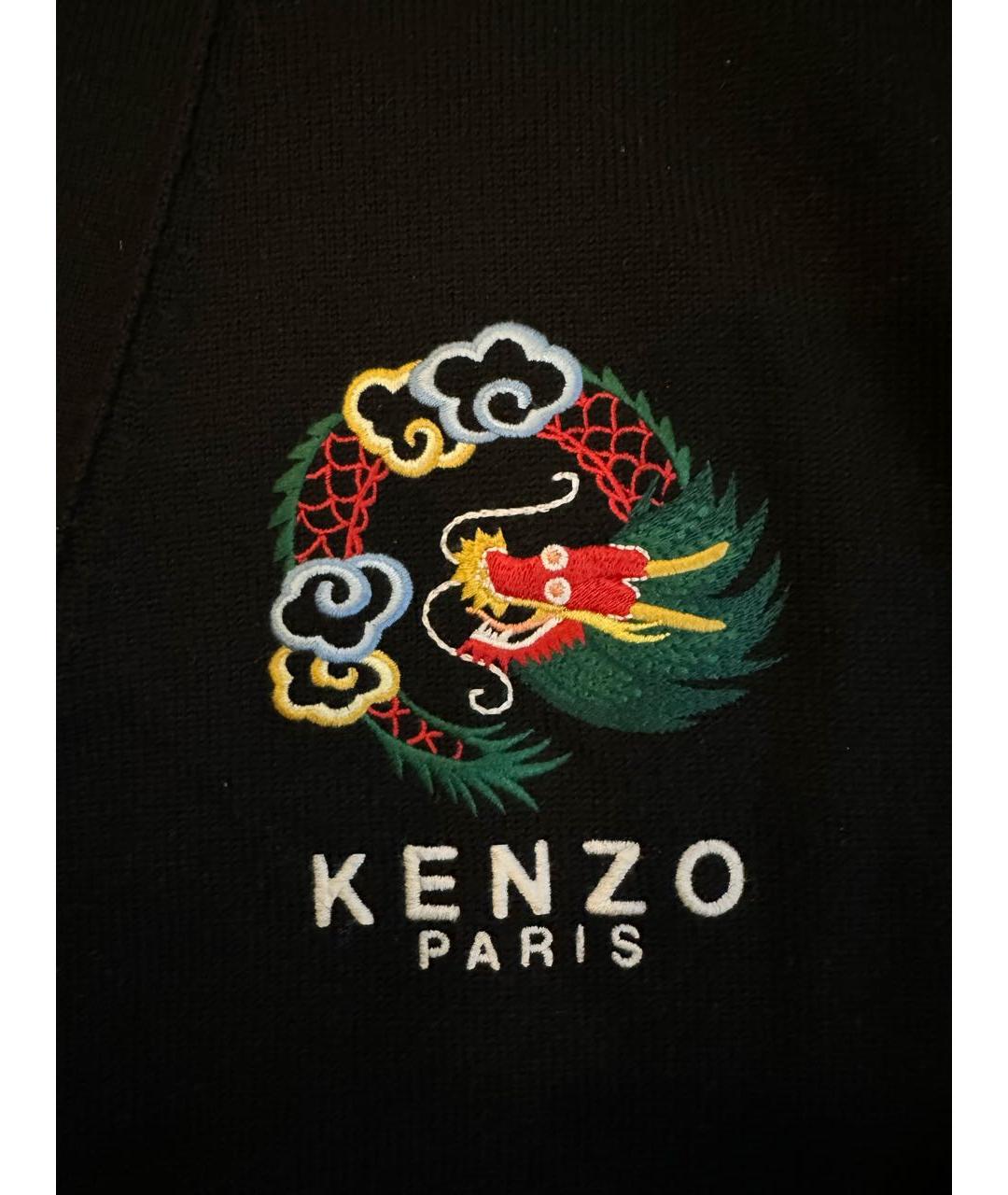 KENZO Черный шерстяной кардиган, фото 4