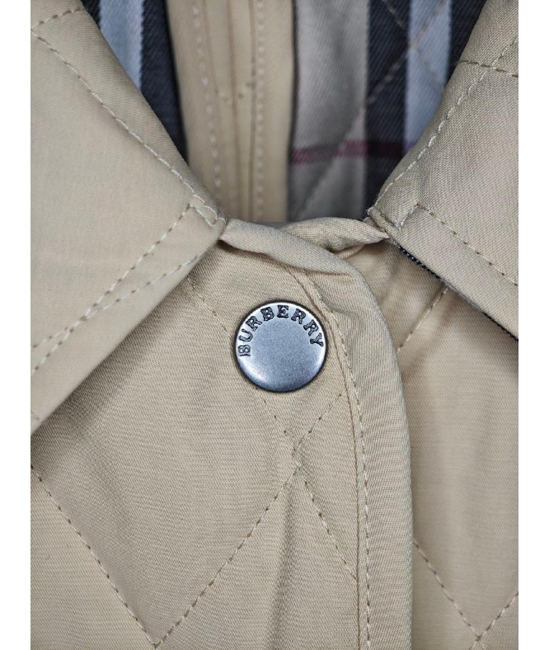 BURBERRY Бежевая хлопковая куртка, фото 4