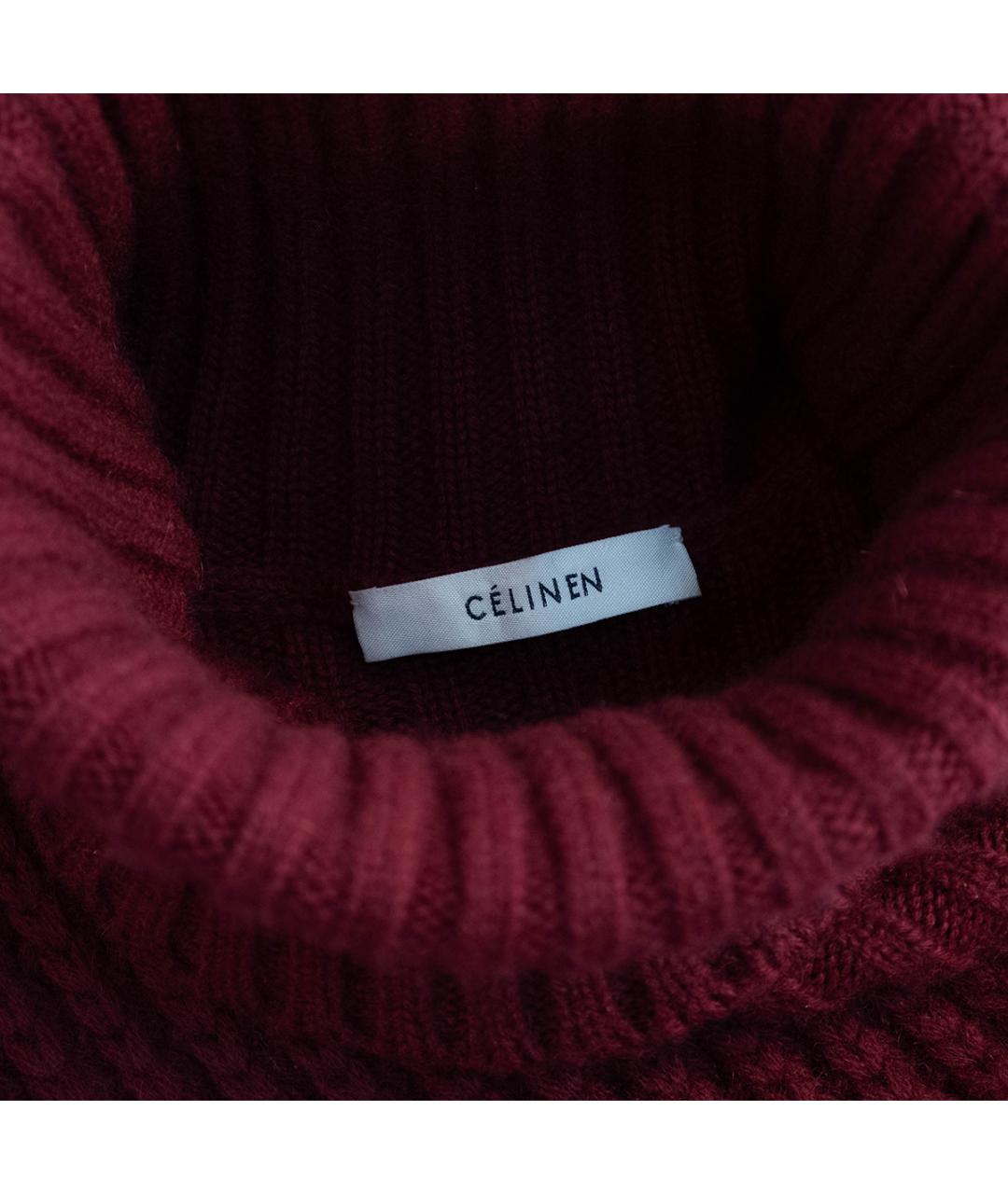 CELINE Бордовое кашемировое повседневное платье, фото 3
